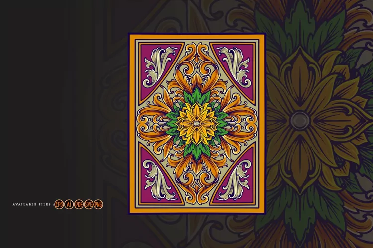 Vintage baroque ornament in victorian style floral pattern
