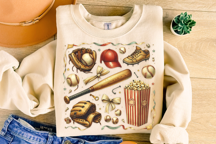 Baseball PNG Sublimation, Retro Baseball PNG, Game Day PNG