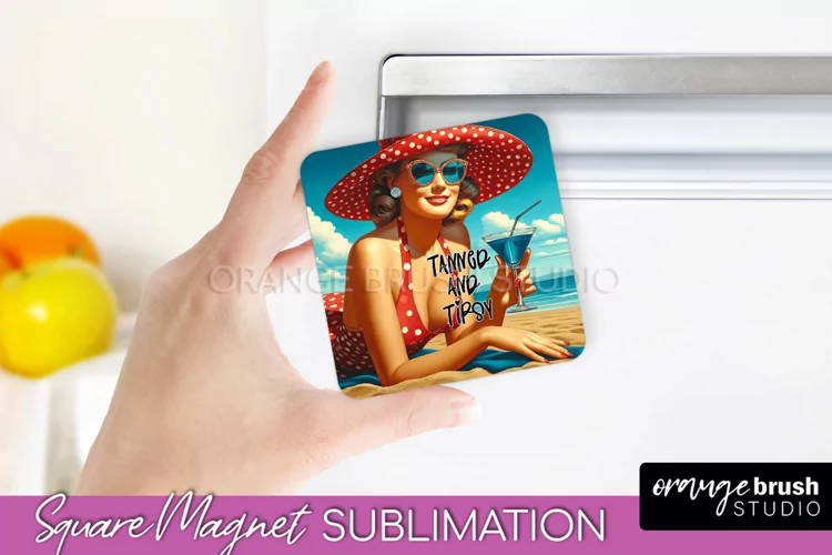 Pin Up Girl Magnet Sublimation, Sarcastic Beach Quote Magnet
