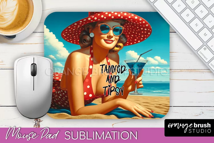 Sarcastic Pin-up Girl Mouse Pad PNG - Beach Sublimation