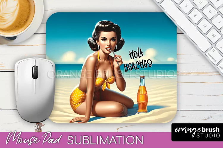 Sarcastic Pin-up Girl Mouse Pad PNG - Beach Sublimation