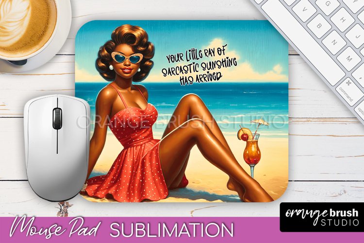 Sarcastic Pin-up Girl Mouse Pad PNG - Beach Sublimation