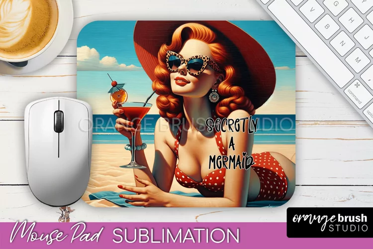 Sarcastic Pin-up Girl Mouse Pad PNG - Beach Sublimation