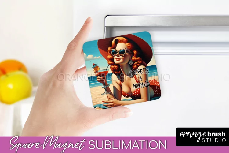 Pin Up Girl Magnet Sublimation, Sarcastic Beach Quote Magnet