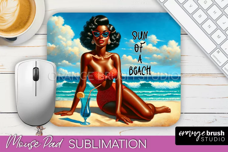 Sarcastic Pin-up Girl Mouse Pad PNG - Beach Sublimation