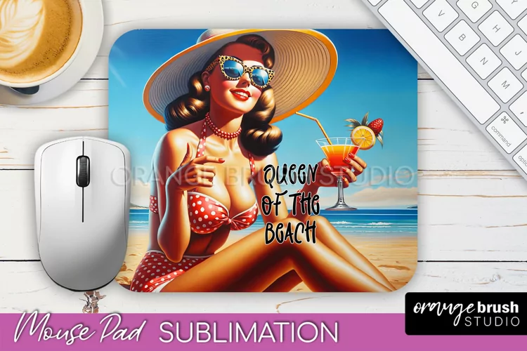 Sarcastic Pin-up Girl Mouse Pad PNG - Beach Sublimation