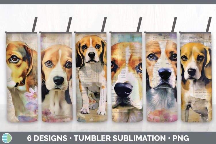 Vintage Beagle Dog Tumbler | Sublimation 20 oz Skinny Tumble