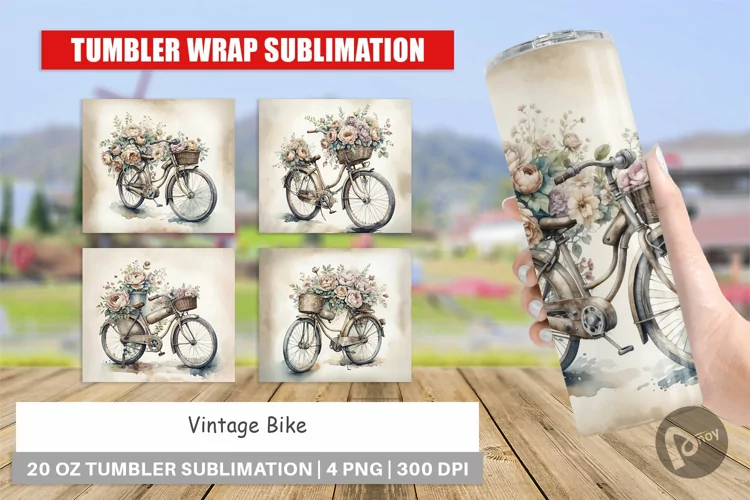 Tumbler Wrap Vintage Bike