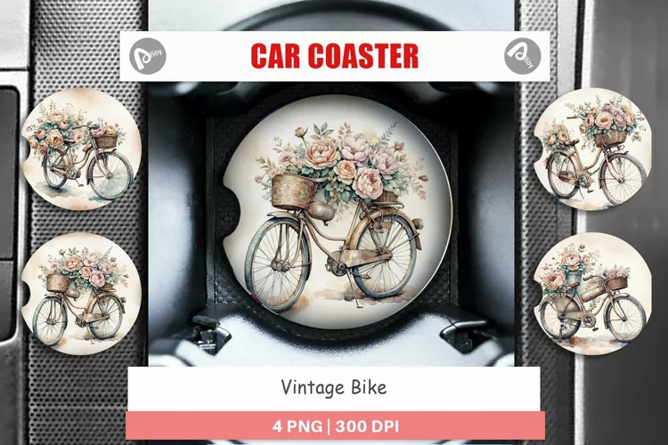 Car Coaster Vintage Bike