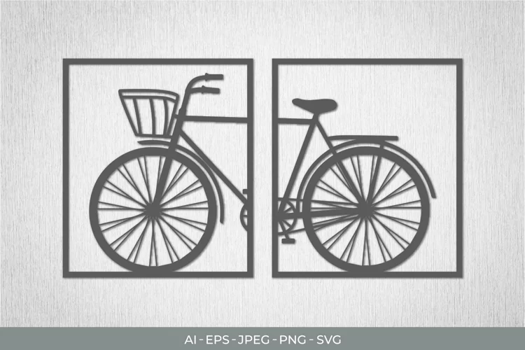 Bicycle With Basket Paper Cut | Continuous Papercut