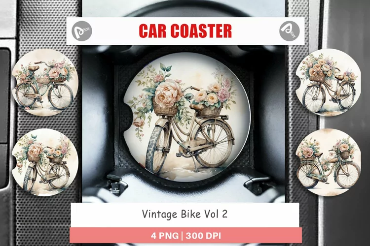Car Coaster Vintage Bike