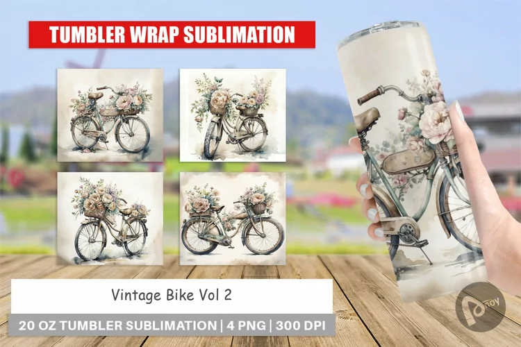 Tumbler Wrap Vintage Bike