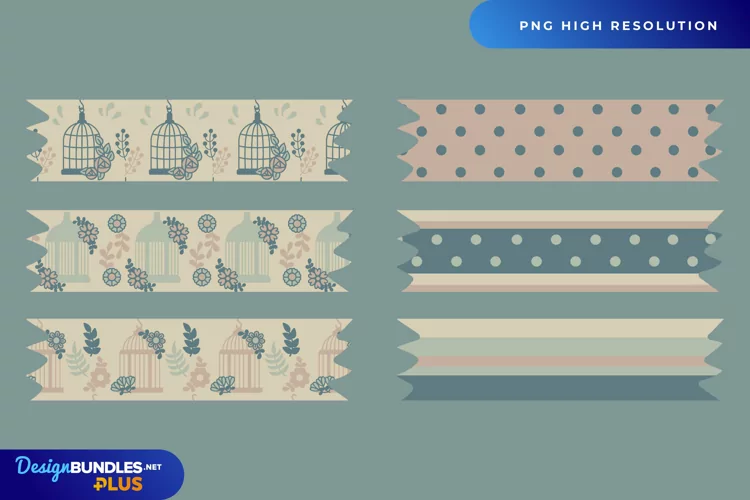 Floral Vintage Birdcage Patterned Tapes