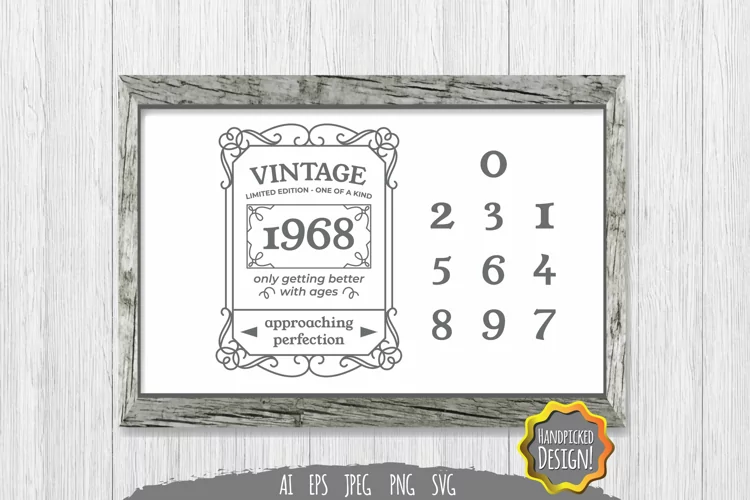 Vintage Birth Year SVG File