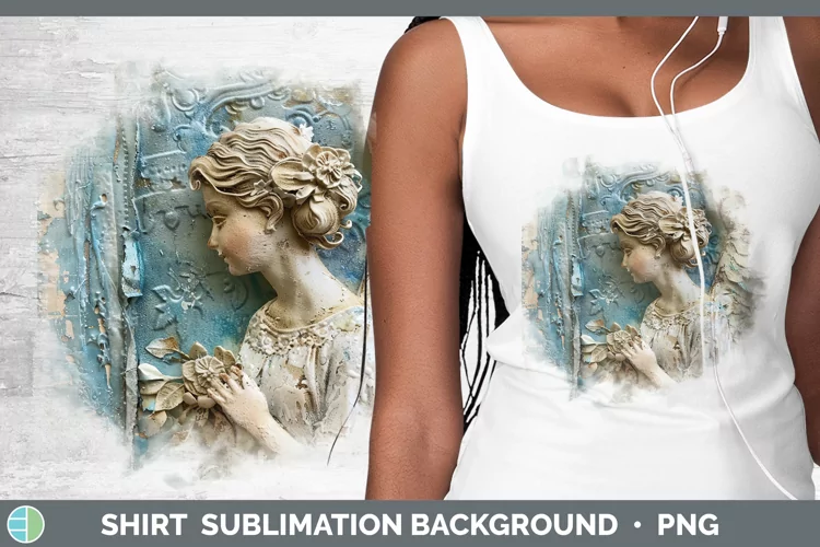 Vintage Blue Christmas Angel Shirt Sublimation Sublimation B
