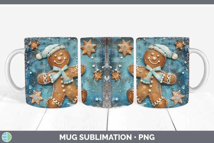 GorgeousVintage Blue Christmas Mug Wrap design.