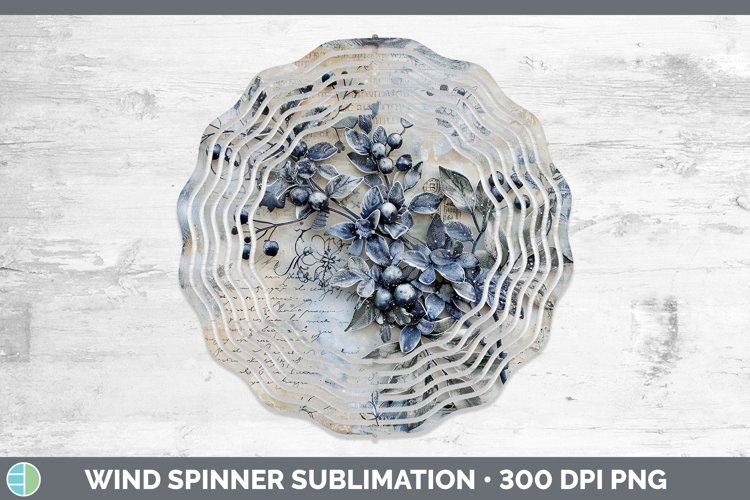 GorgeousVintage Blue Christmas Wind Spinner design.