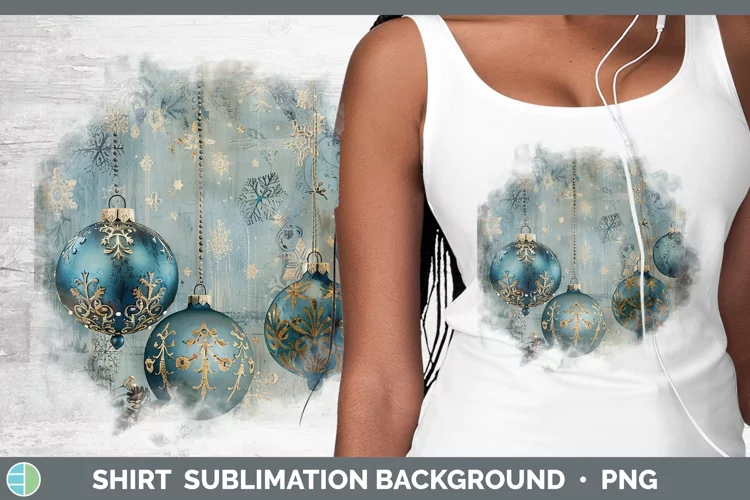 Vintage Blue Christmas Ornaments Shirt Sublimation Sublimati