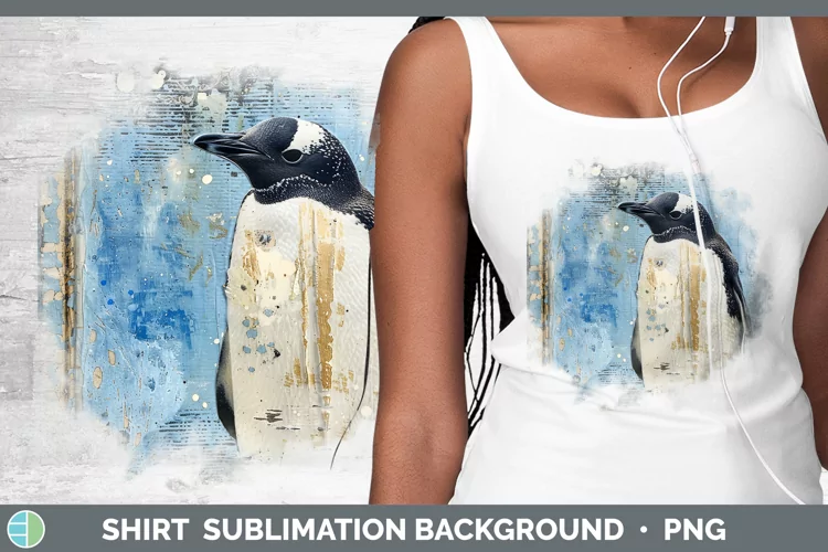 Vintage Blue Christmas Penguin Shirt Sublimation Sublimation