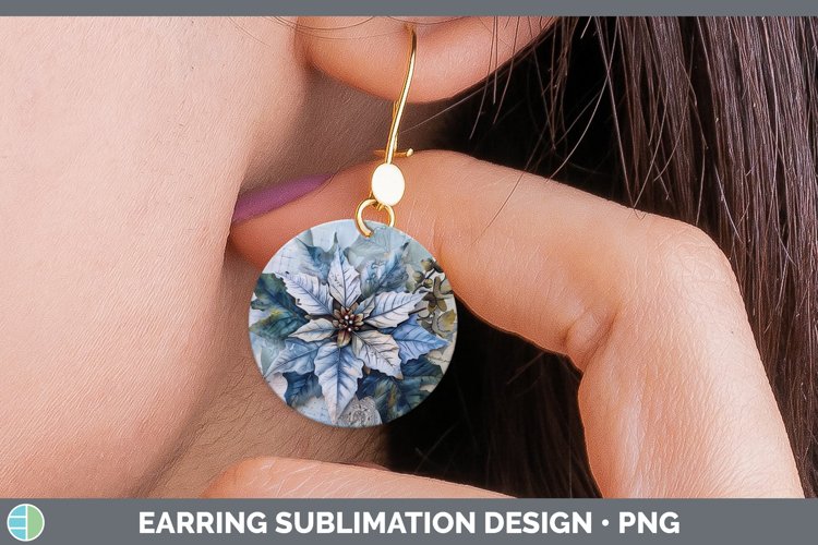 GorgeousVintage Blue Christmas Round Earrings design.