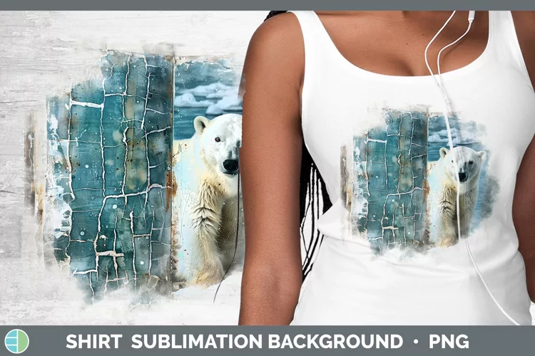 Vintage Blue Christmas Polar Bear Shirt Sublimation Sublimat