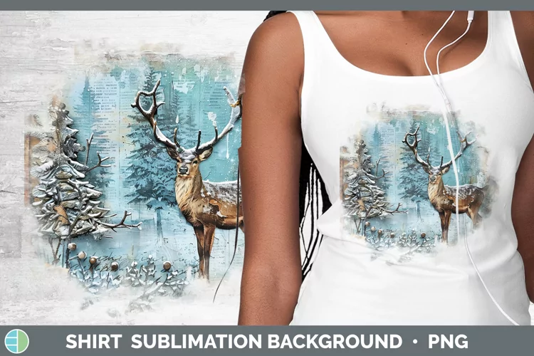 Vintage Blue Christmas Reindeer Shirt Sublimation Sublimatio