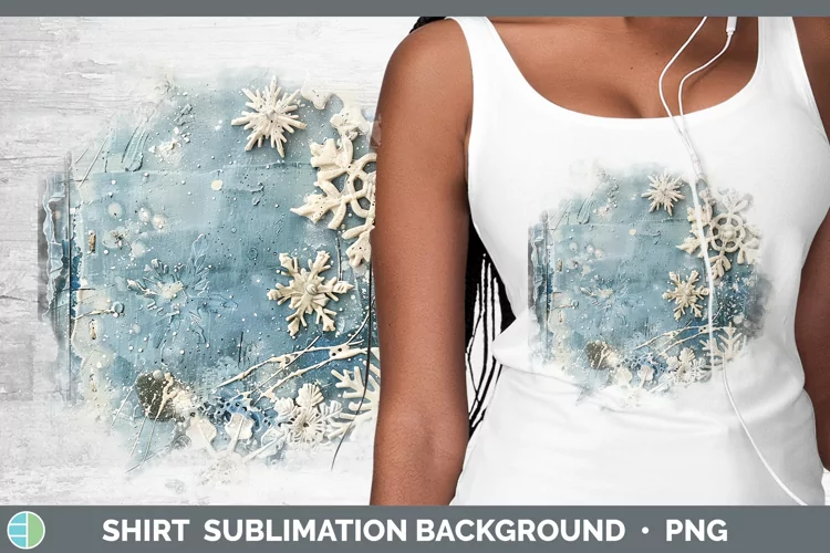 Vintage Blue Christmas Snowflakes Shirt Sublimation Sublimat