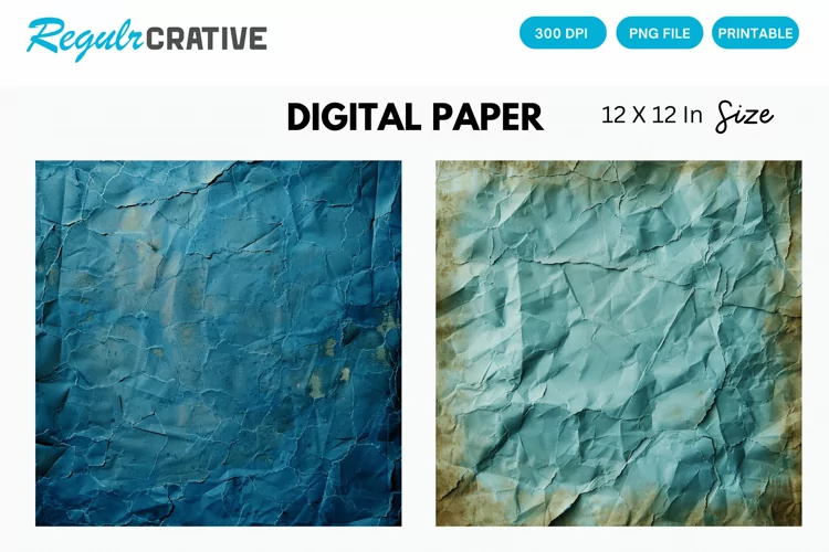 Vintage Blue Digital Paper