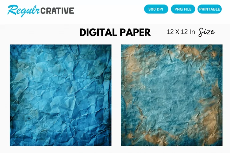 Vintage Blue Digital Paper