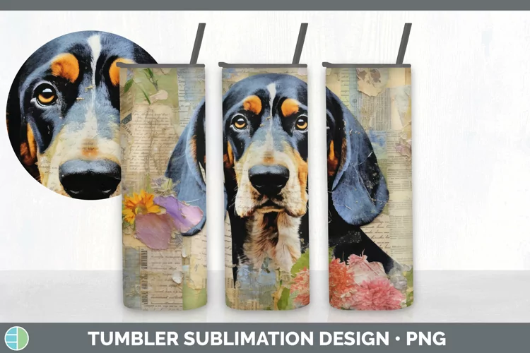 Vintage Bluetick Coonhound Dog Tumbler | Sublimation 20 oz S