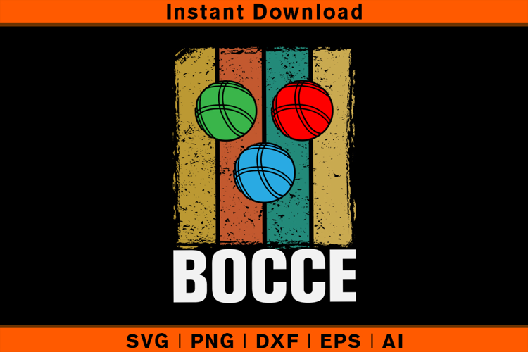 Retro Bocce SVG | Vintage 70’s Bocce Ball Player Design