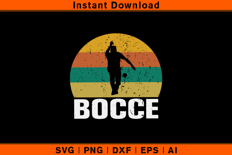 Retro Bocce SVG | Vintage 70’s Bocce Ball Player Design