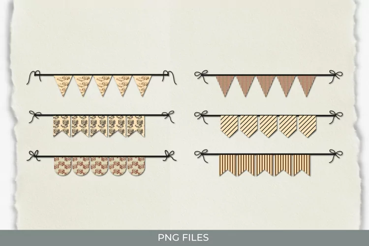 Vintage Book Seamless Pattern Bunting Banner Sets
