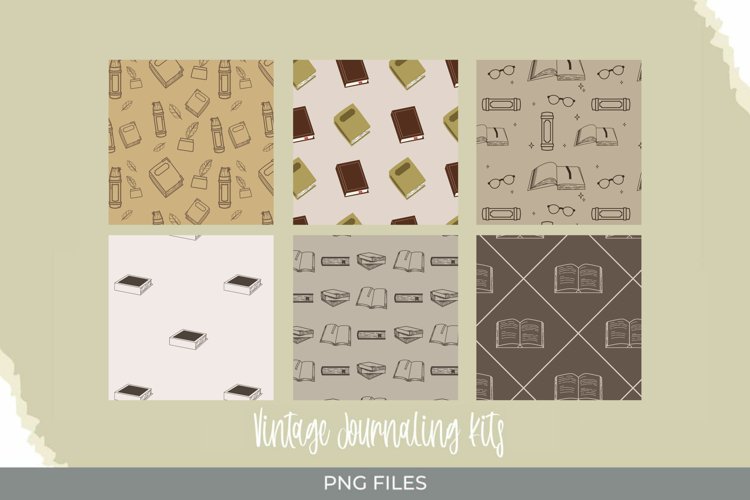 Vintage Book Seamless Pattern Paper Packs
