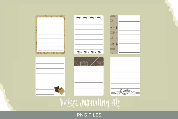 Vintage Book Seamless Pattern Shaped Journaling Area