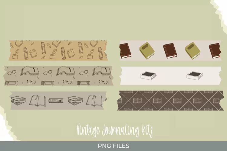 Vintage Book Seamless Pattern Tape