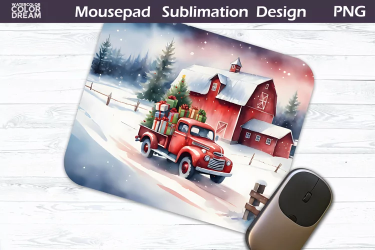 Christmas Mouse Pad PNG | Farm Truck MousePad
