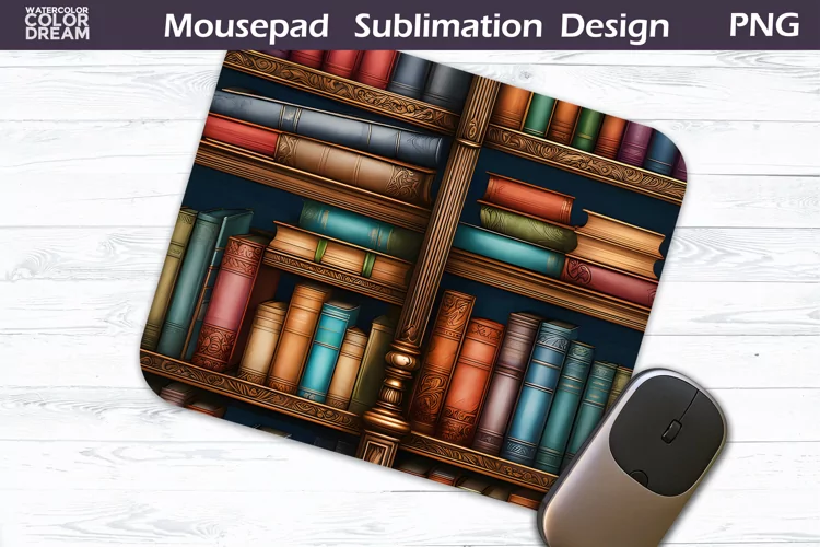 Books Mouse Pad Sublimation Design | Book Lover MousePad