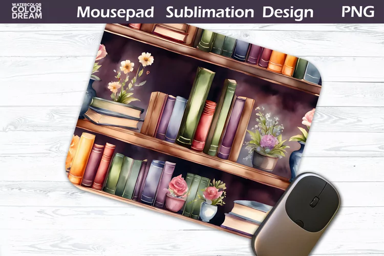 Books MousePad Sublimation | Book Lover Mouse Pad PNG