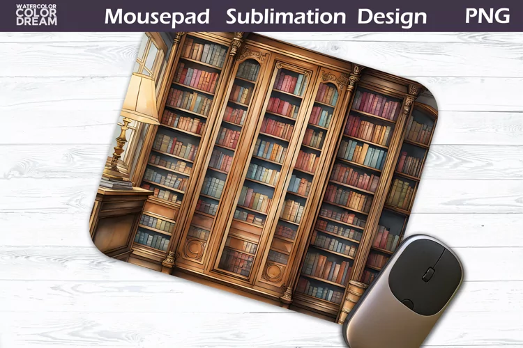 Books Mouse Pad Sublimation Design | Book Lover MousePad PNG