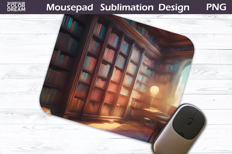 Book Vintage Mousepad Sublimation | Books Lover Mouse Pad