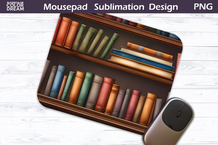Books MousePad Sublimation | Book Lover Mouse Pad example image 1