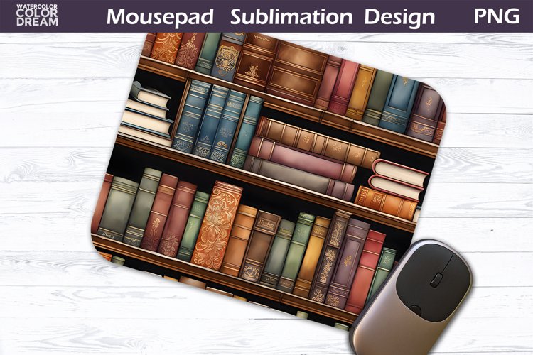 Books MousePad Sublimation | Book Lover Mouse Pad example image 1
