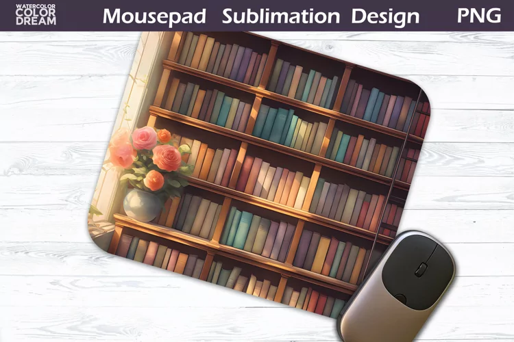 Books MousePad PNG | Book Lover Mouse Pad Sublimation