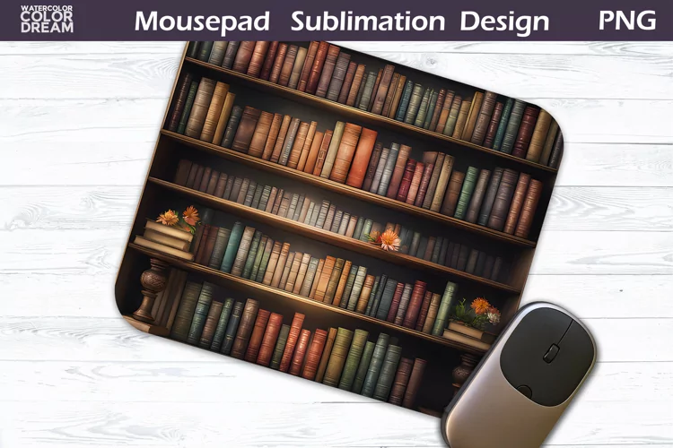 Books MousePad Design PNG | Book Lover Mouse Pad Sublimation