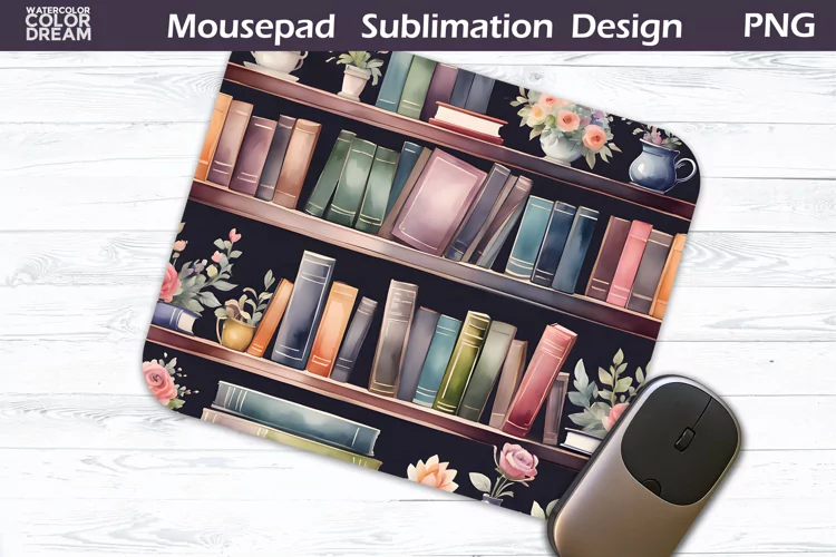 Books MousePad Sublimation Design | Book Lover Mouse Pad