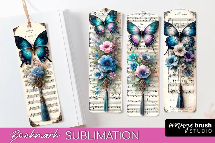 Vintage Bookmark Sublimation - Scrapbook Bookmarks 4 PNG