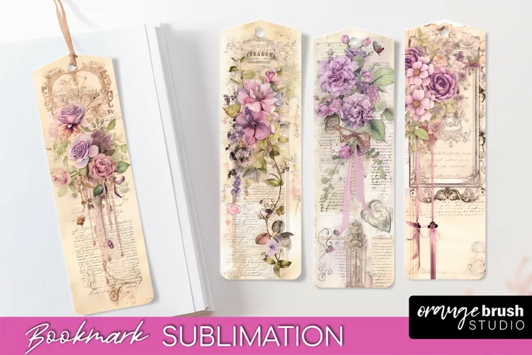 Vintage Bookmark Sublimation - Scrapbook Bookmarks 4 PNG