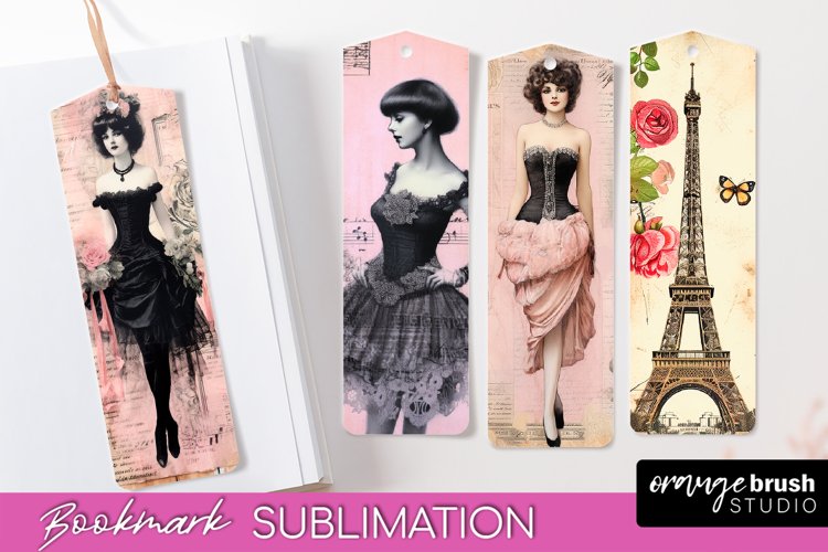 Vintage Bookmark Sublimation - Scrapbook Bookmarks 4 PNG