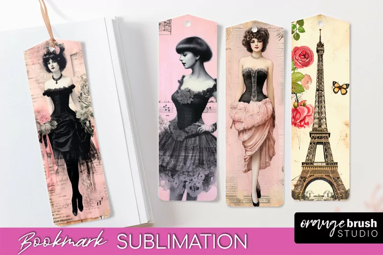 Vintage Bookmark Sublimation - Scrapbook Bookmarks 4 PNG